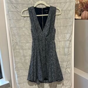 Express A- line sleeveless dress w/ a deep V neck
